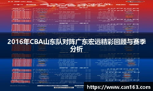 2016年CBA山东队对阵广东宏远精彩回顾与赛季分析